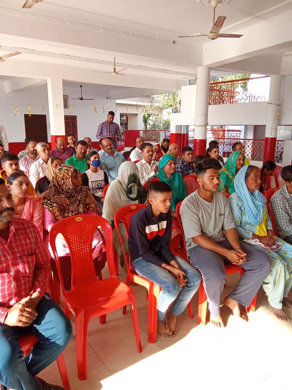 Families attending a society meeting