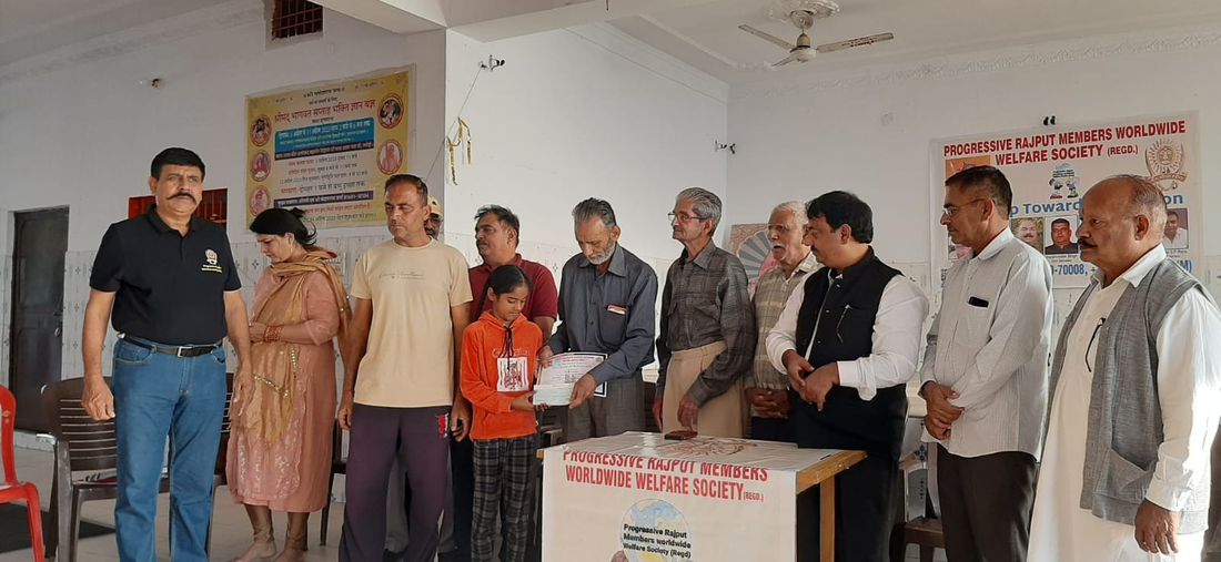 Community members receiving support